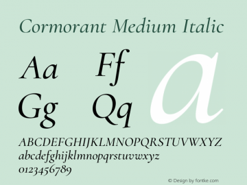 Cormorant Medium Italic Version 4.000图片样张