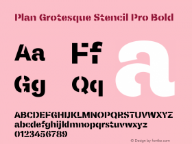 Plan Grotesque Stencil Pro Bold Version 2.000图片样张