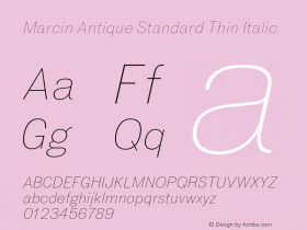 Marcin Antique Standard Thin Italic Version 1.000;FEAKit 1.0图片样张