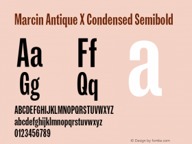 Marcin Antique X Condensed Semibold Version 1.000;FEAKit 1.0图片样张