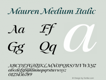 Mauren Medium Italic Version 1.000图片样张