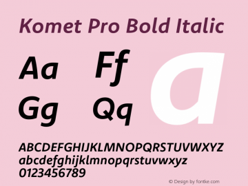 Komet Pro Bold Italic Version 1.3图片样张