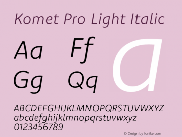 Komet Pro Light Italic Version 1.3图片样张