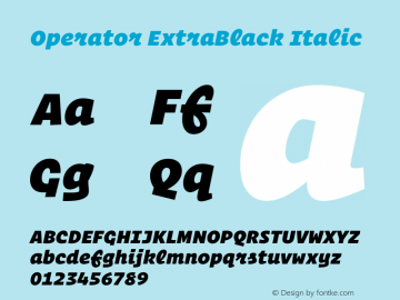 Operator ExtraBlack Italic Version 1.200 Pro图片样张