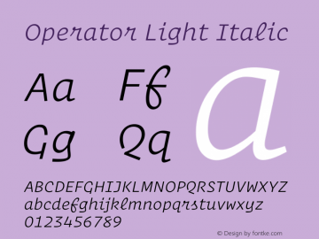 Operator Light Italic Version 1.200 Pro图片样张