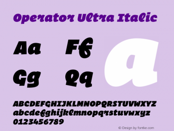 Operator Ultra Italic Version 1.200 Pro图片样张