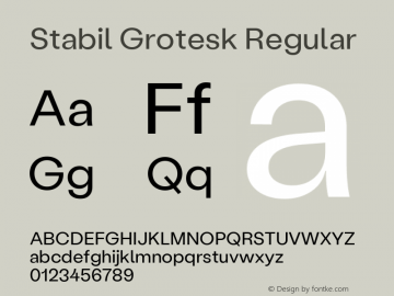 Stabil Grotesk Regular Version 1.300图片样张