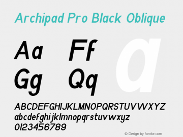 ArchipadPro-BlackOblique Version 1.000图片样张