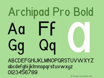ArchipadPro-Bold Version 1.000图片样张