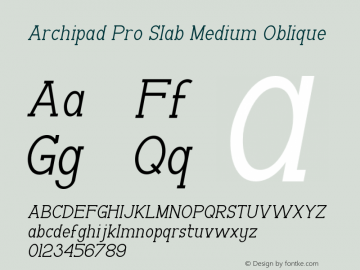 ArchipadProSlab-MediumOblique Version 1.000图片样张