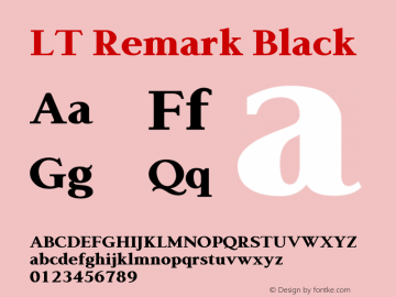 LT Remark Black Version 1.00;January 7, 2021;FontCreator 13.0.0.2683 64-bit图片样张