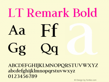 LT Remark Bold Version 1.00;January 7, 2021;FontCreator 13.0.0.2683 64-bit图片样张