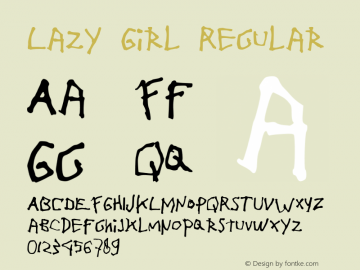 Lazy Girl Version 1.00;March 26, 2021;FontCreator 12.0.0.2525 64-bit图片样张