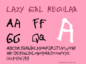 Lazy Girl Version 1.00;March 26, 2021;FontCreator 12.0.0.2525 64-bit图片样张