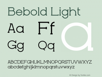 Bebold Light Version 1.00;April 24, 2021;FontCreator 13.0.0.2683 64-bit图片样张