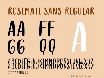 Rosemate Sans Version 1.00;May 10, 2021;FontCreator 12.0.0.2567 64-bit图片样张