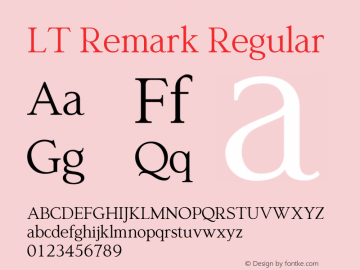 LT Remark Version 1.00;May 20, 2021;FontCreator 13.0.0.2683 64-bit图片样张