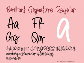 Brilliant Signature Version 1.001;Fontself Maker 3.5.4图片样张