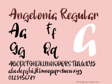 Angelonia Version 1.00;May 6, 2021;FontCreator 11.5.0.2427 64-bit图片样张