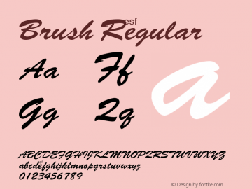 Brush Regular Macromedia Fontographer 4.1 1/7/97 Font Sample
