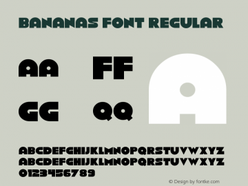 Bananas Font Version 1.00;June 15, 2022;FontCreator 12.0.0.2567 64-bit图片样张