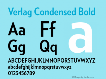 Verlag Condensed Bold Version 1.214图片样张