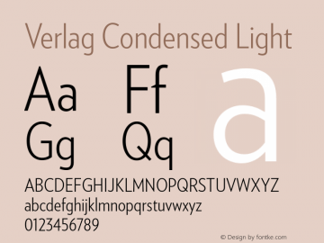 Verlag Condensed Light Version 1.214图片样张