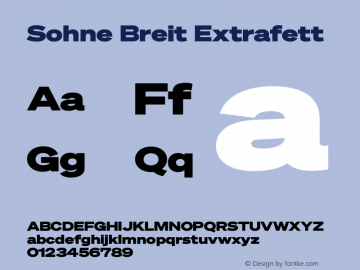 Sohne Breit Extrafett Version 1.110;hotconv 1.0.116;makeotfexe 2.5.65601图片样张