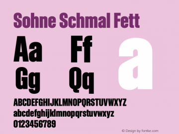 Sohne Schmal Fett Version 1.109;hotconv 1.0.116;makeotfexe 2.5.65601图片样张