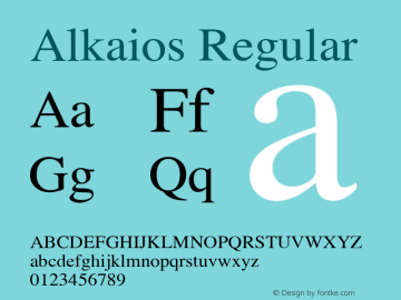 Alkaios Regular Macromedia Fontographer 4.1.3 28.09.2005 Font Sample