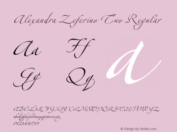 Alexandra Zeferino Two Regular Version 2.001;PS 002.000;hotconv 1.0.38 Font Sample