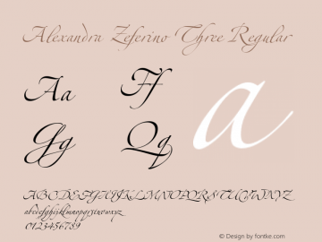 Alexandra Zeferino Three Regular Version 2.001;PS 002.000;hotconv 1.0.38 Font Sample