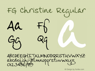 FG Christine Regular Version 1.000;PS 001.000;hotconv 1.0.38 Font Sample