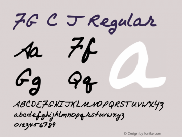 FG C J Regular 1999; 1.0, initial release Font Sample