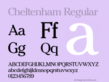 Cheltenham Regular 0.0 Font Sample