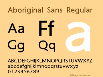 Aboriginal Sans Regular Version 9.601图片样张