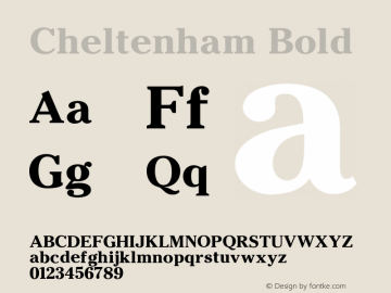 Cheltenham Bold 001.000 Font Sample