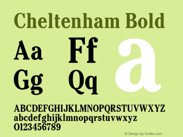 Cheltenham Bold Altsys Fontographer 3.5  11/6/92 Font Sample