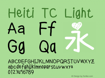 Heiti TC Light 7.1d1e1图片样张