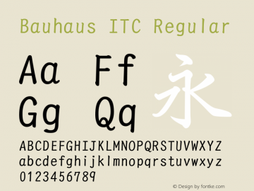 Bauhaus ITC Version 1.20图片样张