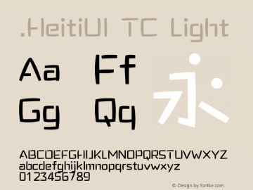 .HeitiUI TC Light Version 1.00 May 6, 2014, initial release图片样张