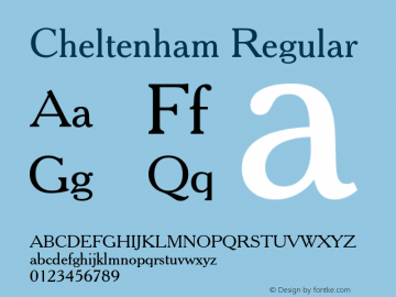 Cheltenham Regular 2.0-1.0 Font Sample