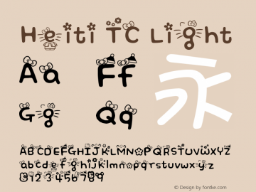 Heiti TC Light Version 1.00 December 8, 2014, initial release图片样张