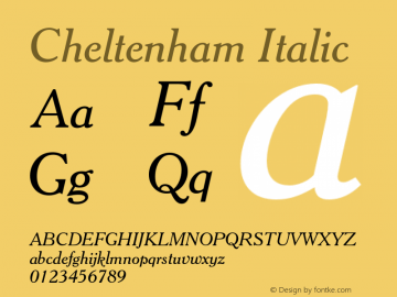 Cheltenham Italic 003.001 Font Sample