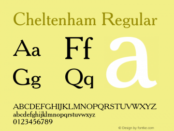 Cheltenham Regular 003.001 Font Sample
