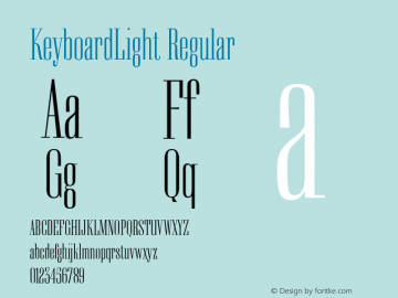 KeyboardLight Regular v1.0  3/18/94 Font Sample