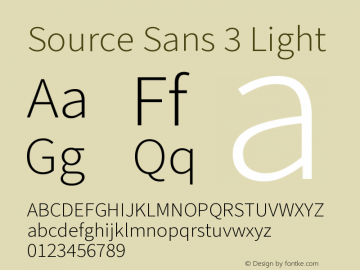 Source Sans 3 Light Version 3.046;hotconv 1.0.118;makeotfexe 2.5.65603图片样张