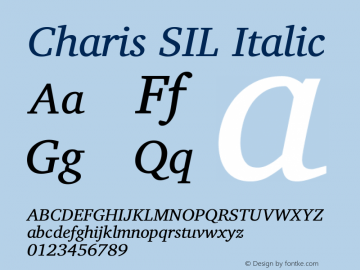 Charis SIL Italic Version 6.101图片样张
