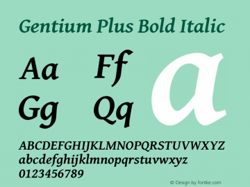 Gentium Plus Bold Italic Version 6.101图片样张