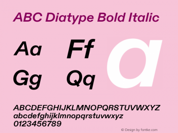 ABC Diatype Bold Italic Version 1.500图片样张